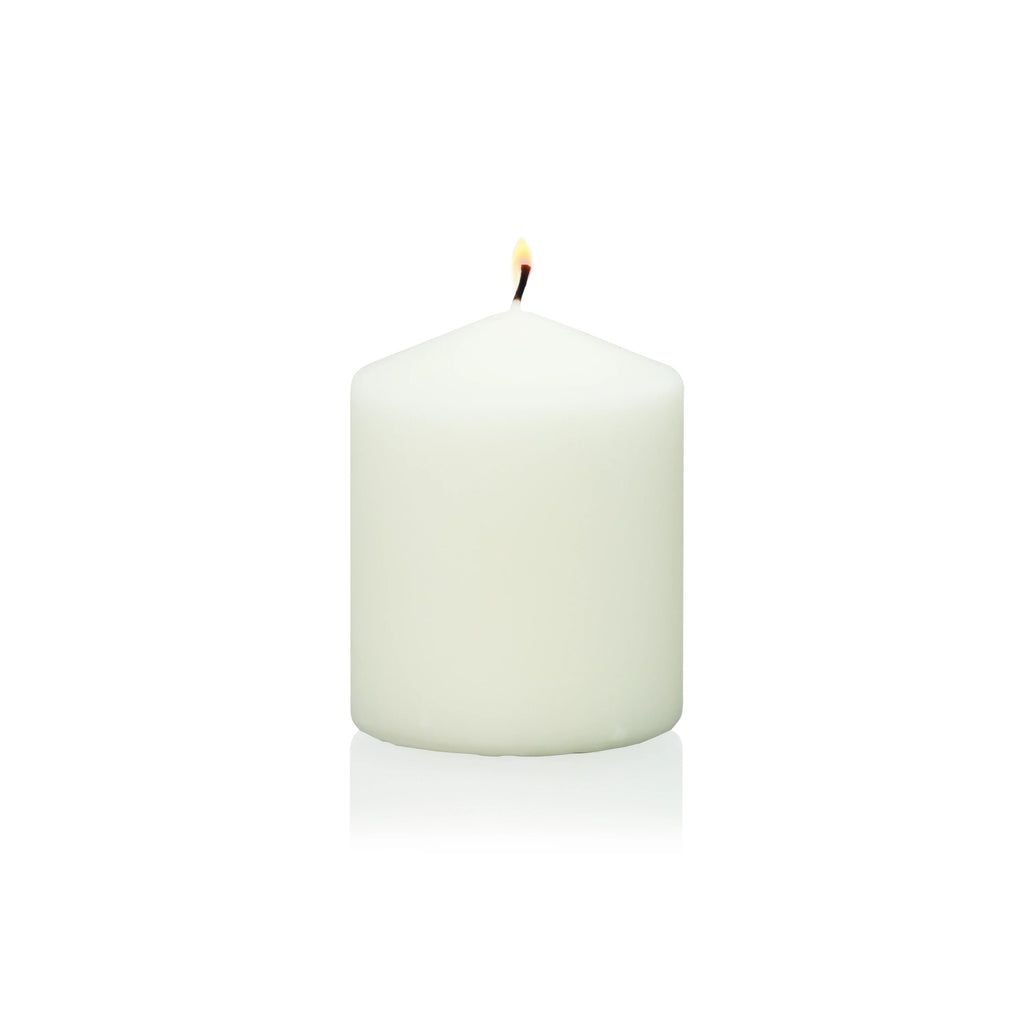 4" x 3" Ivory Wrapped Pillar Candle
