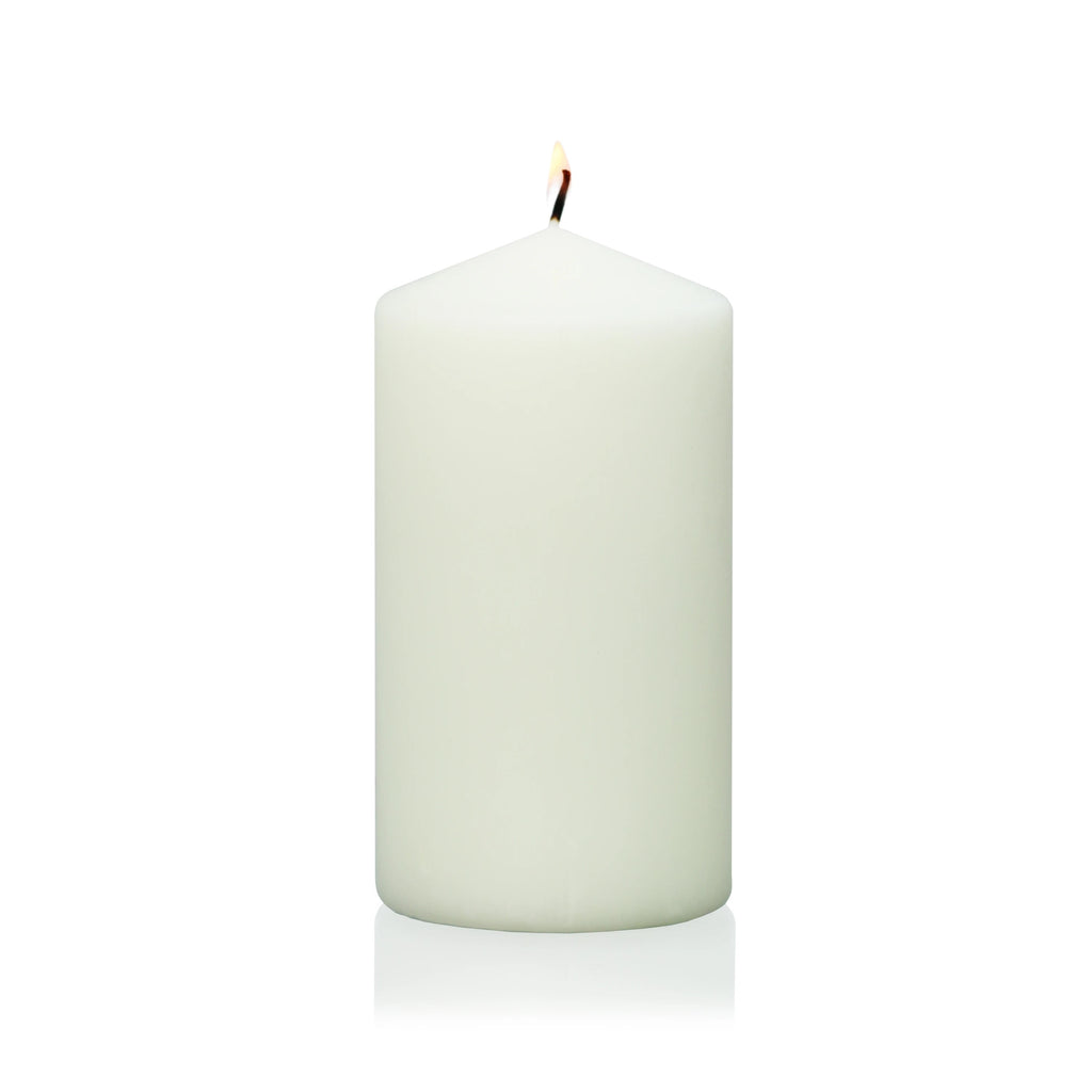 6" x 3" Ivory Wrapped Pillar Candle